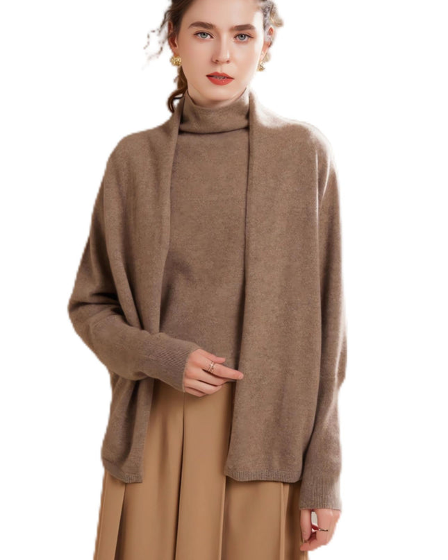 100% Cashmere Women's Casual Solid Color Cardigan, Early Autumn Design Thin Cardigan, Long-Sleeved Sweater Coat