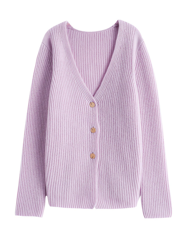 100% Pure Autumn  Generous  Cashmere Knitted Cardigan, Women's Long V-Neck Single-Breasted temperament,  Versatile Cashmere Sweater