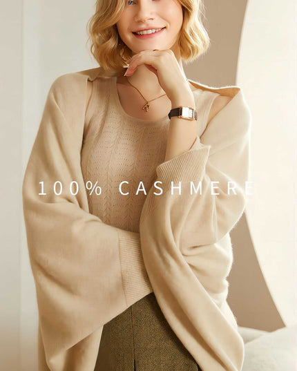 Autumn  &  Winter  Luxury 100% Pure Cashmere Cape , Warm Casual Versatile Fashion Style, solid color with no tassel cape