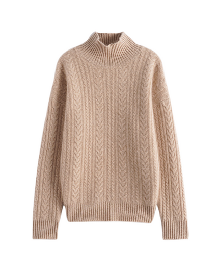 100% Luxury Women's Pure Cashmere Loose Knit Pullover Sweater ,Everything With Casual Temperament Cashmere Sweater