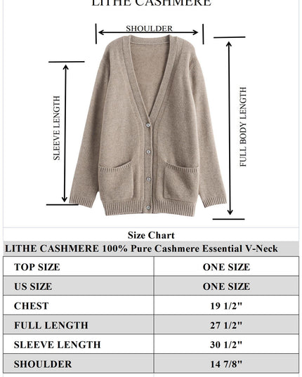 100% Pure Women's Cashmere V-Neck Cardigan, Loose Matching Solid Color Cardigan, Casual Coat Sweater