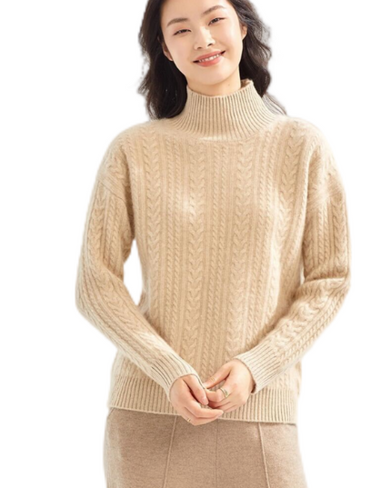 100% Luxury Women's Pure Cashmere Loose Knit Pullover Sweater ,Everything With Casual Temperament Cashmere Sweater