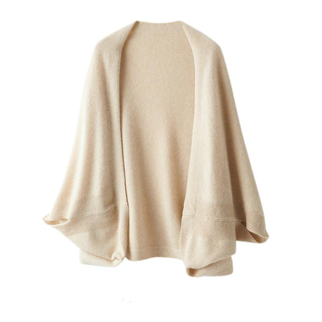 Autumn  &  Winter  Luxury 100% Pure Cashmere Cape , Warm Casual Versatile Fashion Style, solid color with no tassel cape