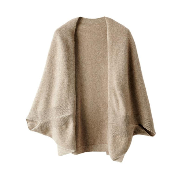 Autumn  &  Winter  Luxury 100% Pure Cashmere Cape , Warm Casual Versatile Fashion Style, solid color with no tassel cape