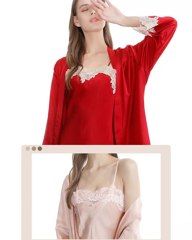 2023MULBERRY SILK|New Arrival|100% Pure Silk Pajamas|Two Piece Set，Two Color
